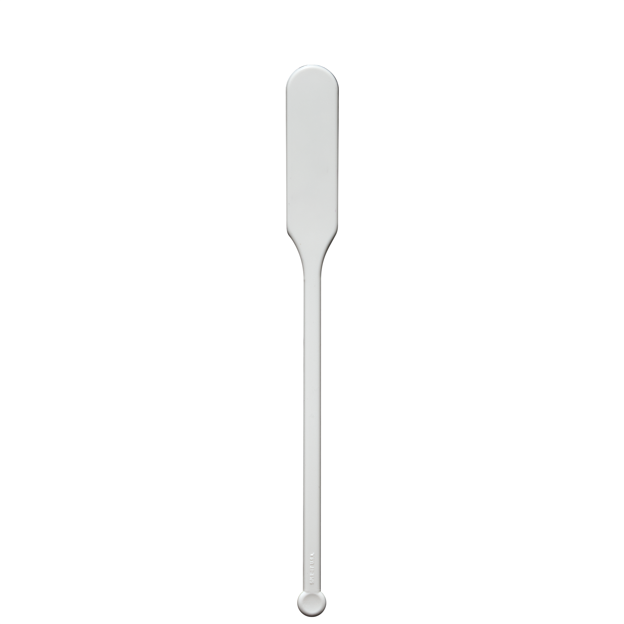 6" Paddle Plastic Drink Stirrer - White 1