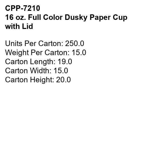 16 oz. Full Color Dusky Paper Cup with Lid 5