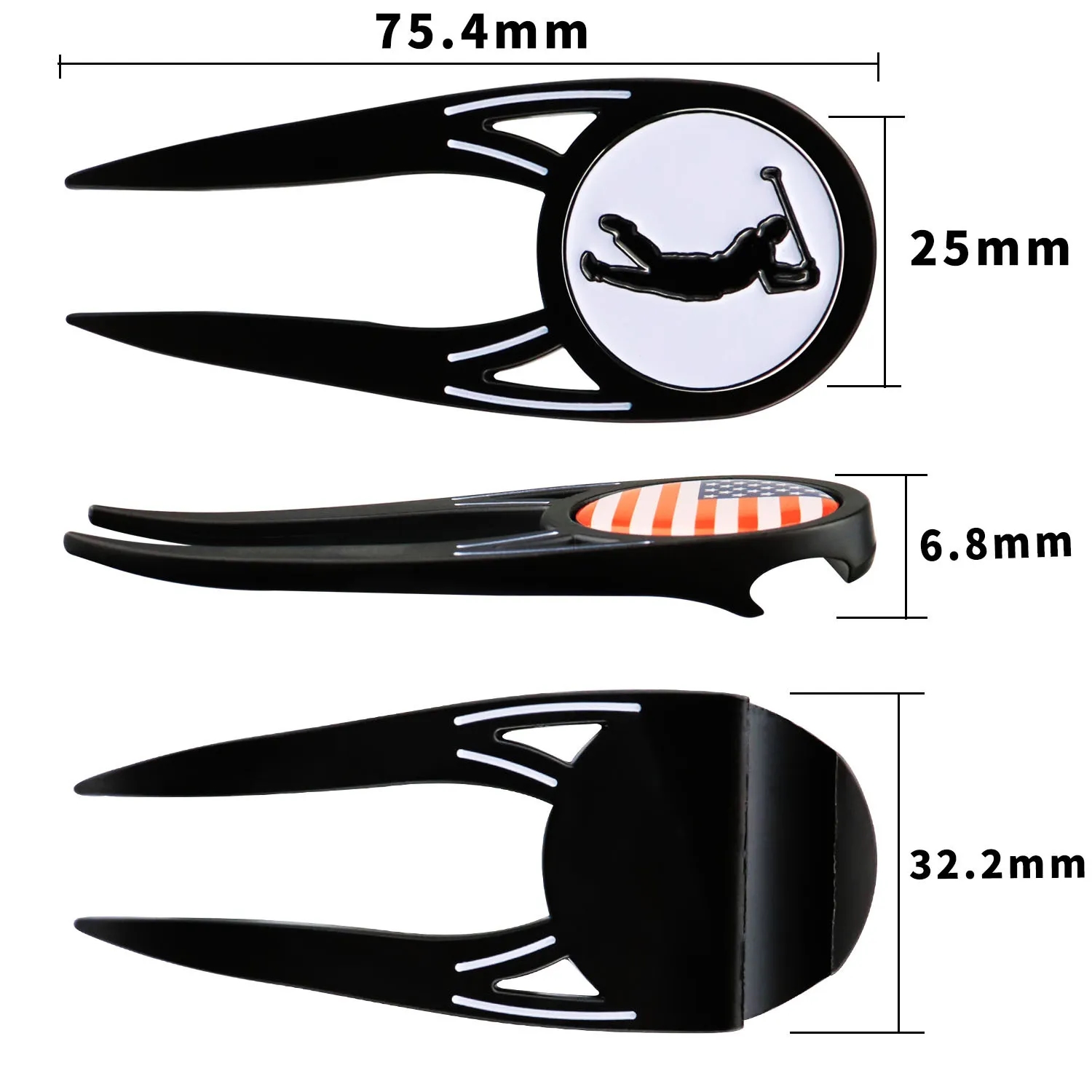 Magnetic Golf Divot Tool with Bottle Opener 2