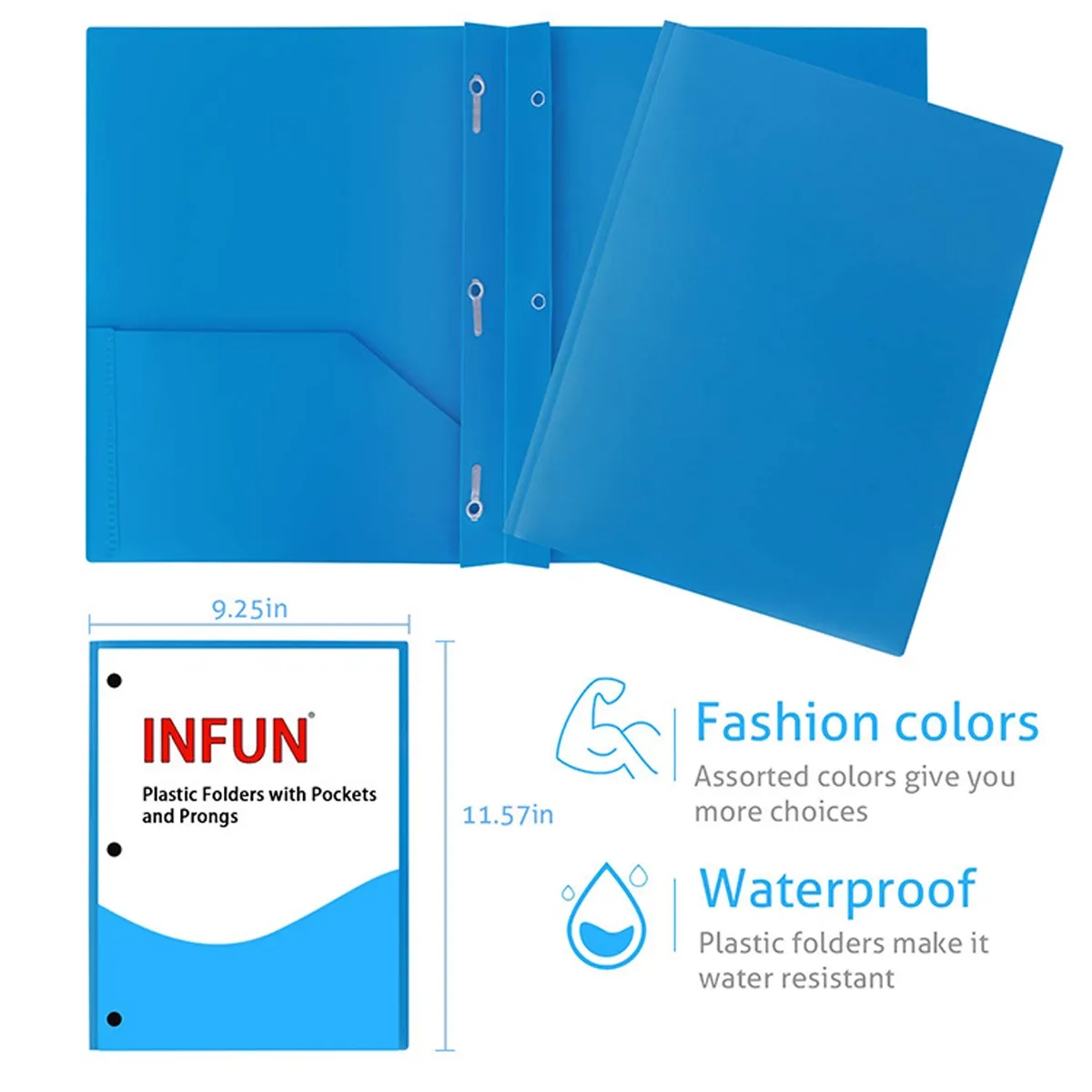Folders with 2 Pockets and Prong with Fasteners 4