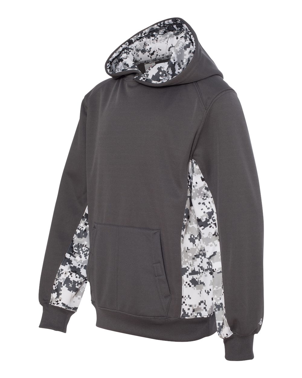 Youth Digital Camo Colorblock Performance Fleece Hooded Sweatshirt - 2464 31