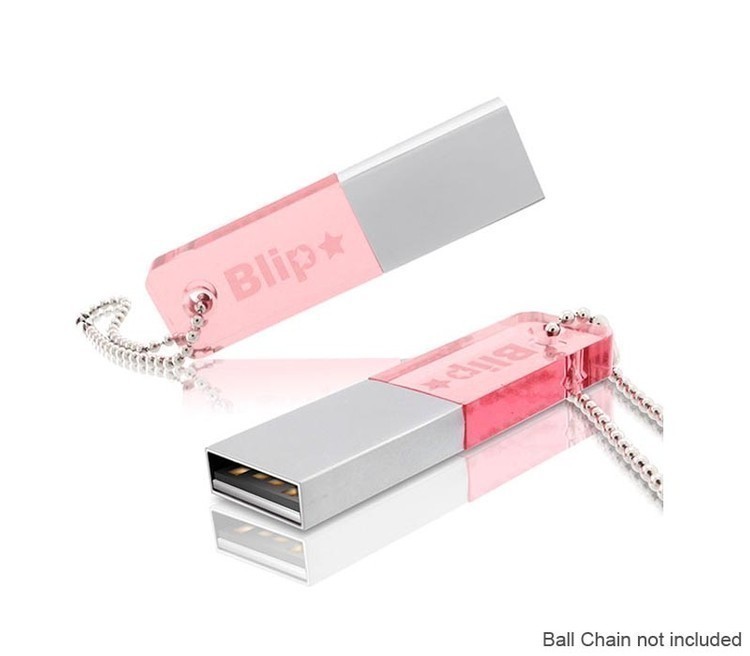 Lightweight LED Acrylic USB Flash Drive with Keychain 4