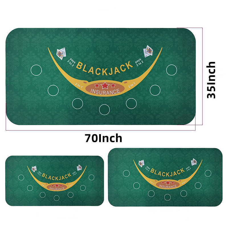 70 x 35" Professional Poker Mat 10 Players w/Carrying Bag to Play Cards, Poker Games, Blackjack, Cas 5