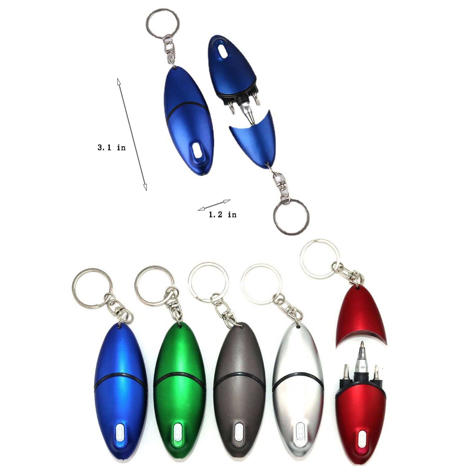 Ballpoint Pen Keychain with LED Light 2