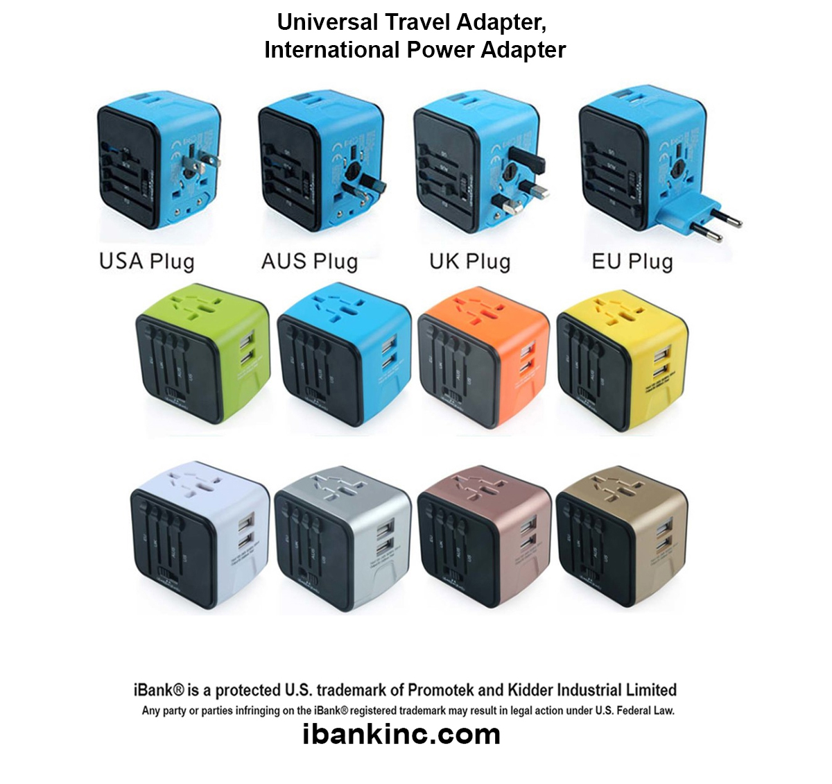 iBank ® Universal Travel Adapter, International Power Adapter. Free Shipping 1