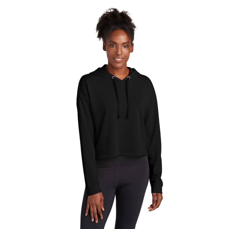 Sport-Tek Women's PosiCharge Tri-Blend Wicking Fleece Crop Hooded Pullover, custom hoodie or sweatshirt with logo imprint 16