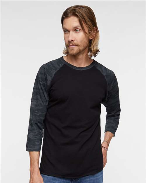 Unisex Baseball Fine Jersey Three-Quarter Sleeve Tee - 6930 50