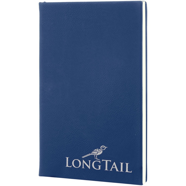 5 1/4" x 8 1/4" Blue/Silver Leatherette Journal 1