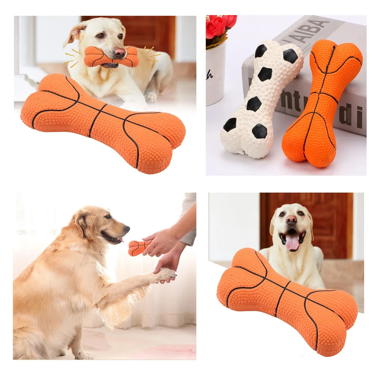 Durable Environmentally Friendly Latex Bone Dog Chew Toys 4