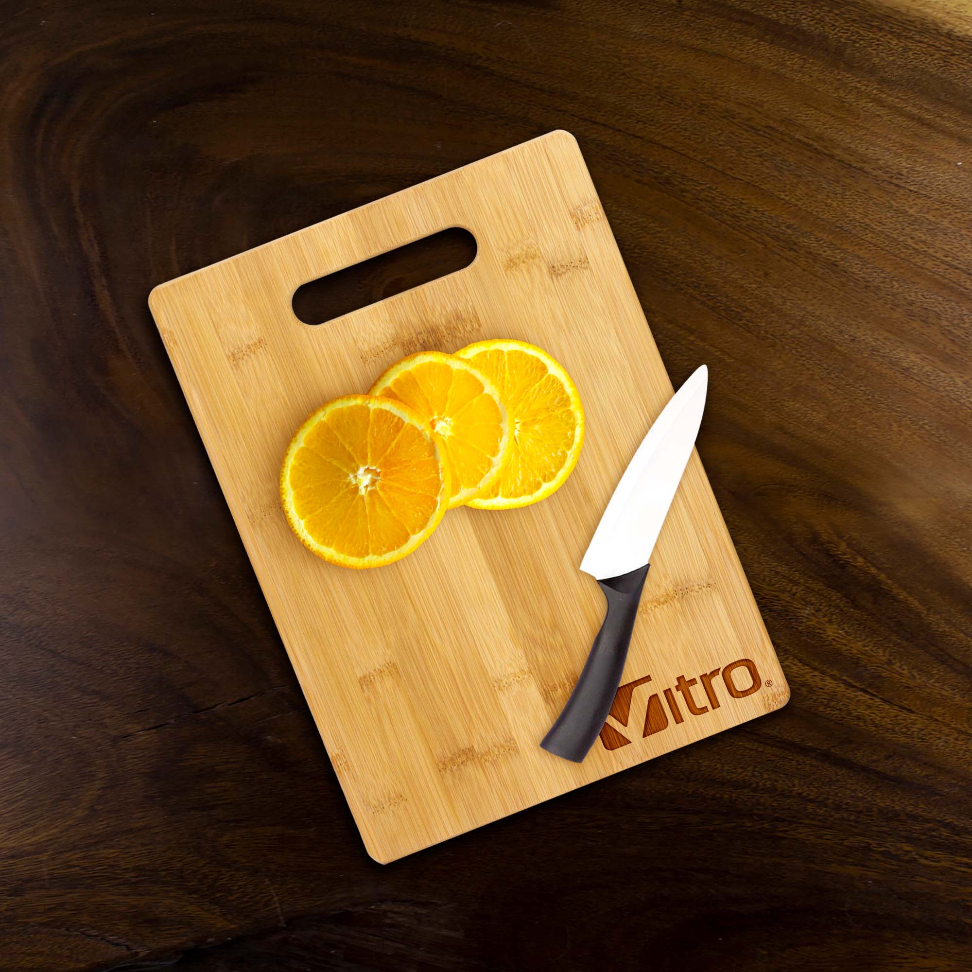 11" Bamboo Cutting Board with Handle 4
