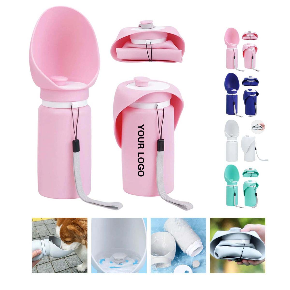 19oz Dog Outdoor Water Cup with Foldable Design 1
