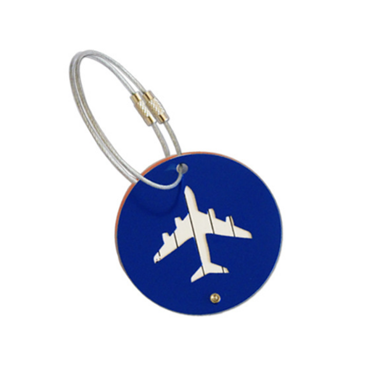 Metallic Round Airplane Shape Travel Luggage Tag 6