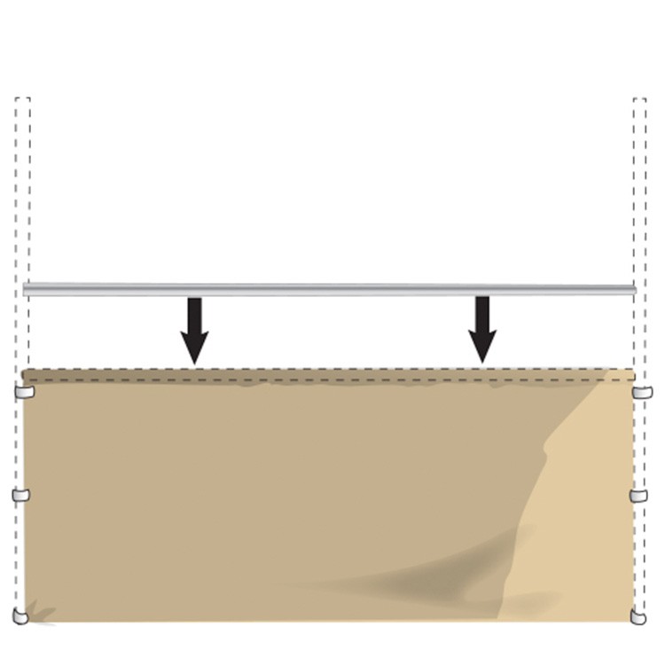 10 foot cream rail curtain with hardware 1