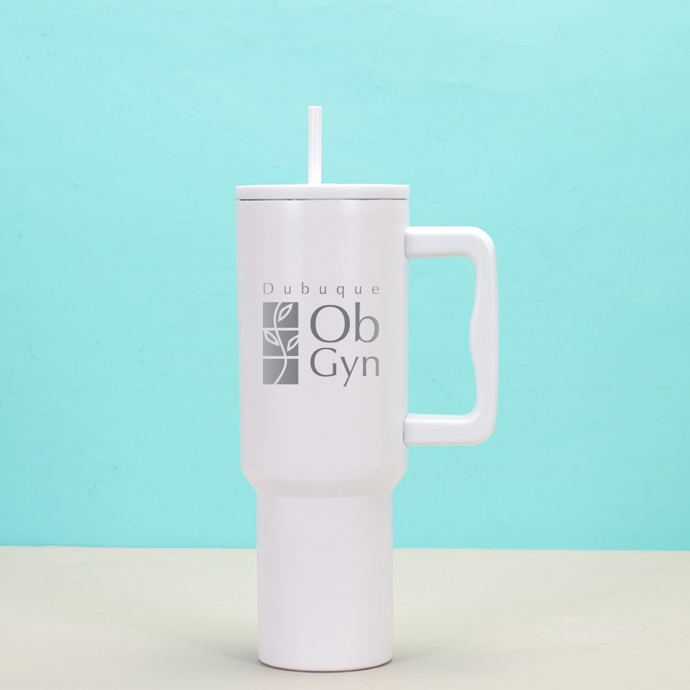 40 OZ Double Walls Stainless Steel Auto Tumbler With Straw And Handle 9