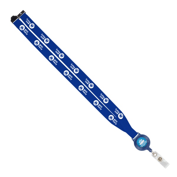 IMPORT 3/4" Polyester Lanyard with Retractable Badge Reel and IPH7 back of neck convenience release. 117