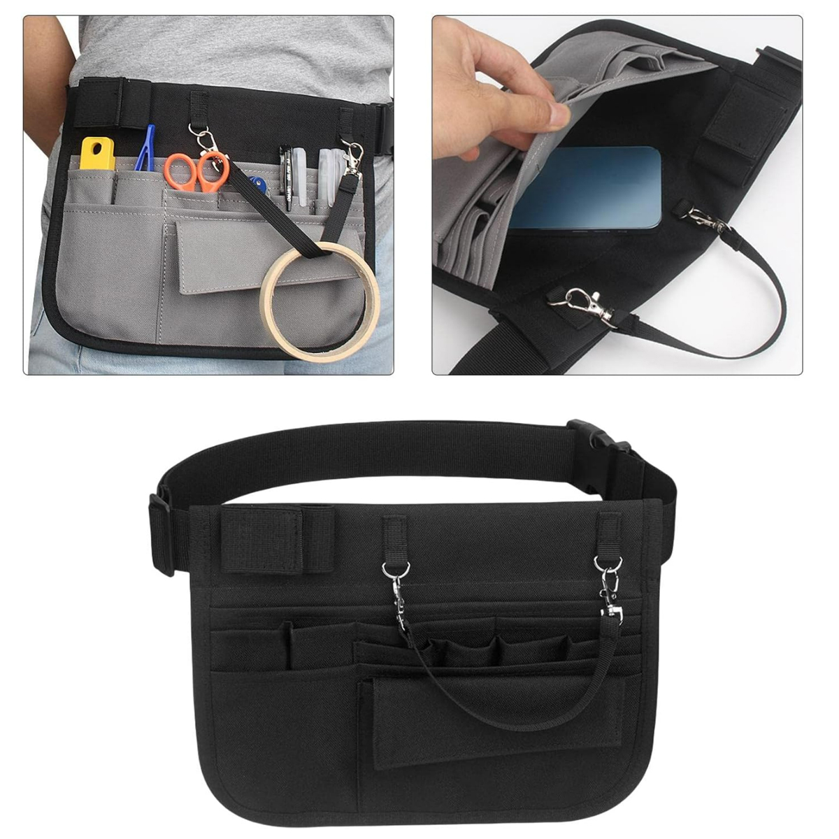 Multi-Pocket Waist Tool Organizer Pouch W/ Adjustable Belt 4