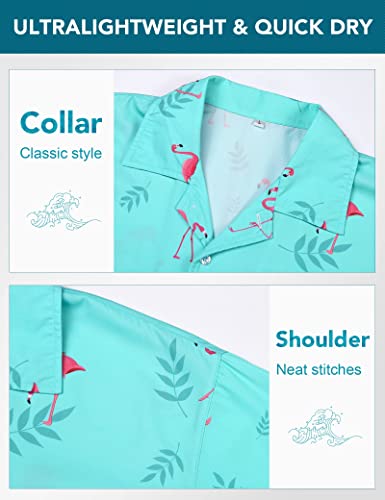 100% Polyester Regular Fit Short Sleeve Casual Hawaiian Shirt for Men 7