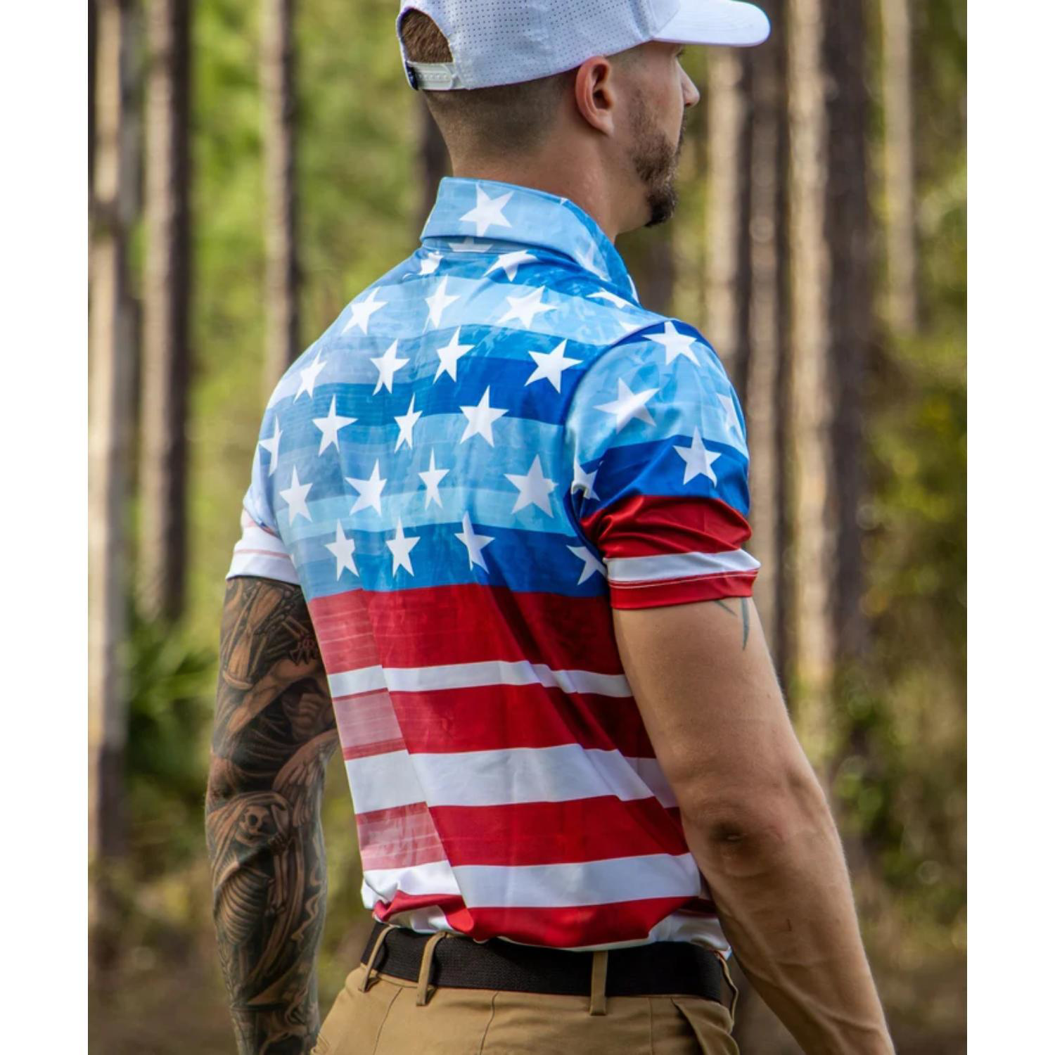 YATTA Golf® - Patriot men's Moisture Wicking non iron Golf Polo Shirt 1