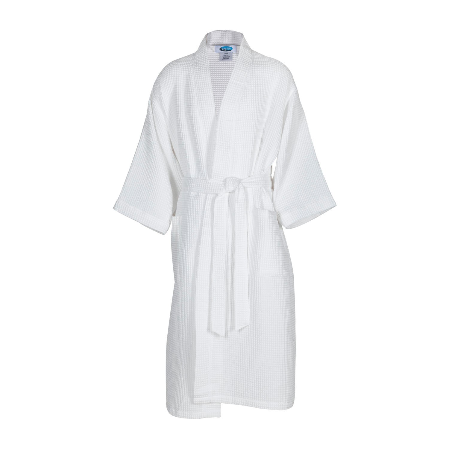 Mid Calf Length Waffle Weave Kimono Robe 2