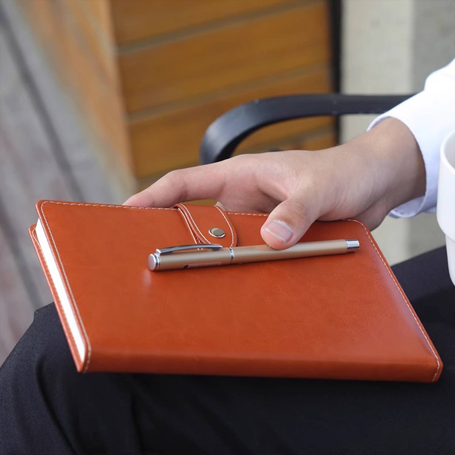 A5 Classic PU Leather Notebook W/ Button 2