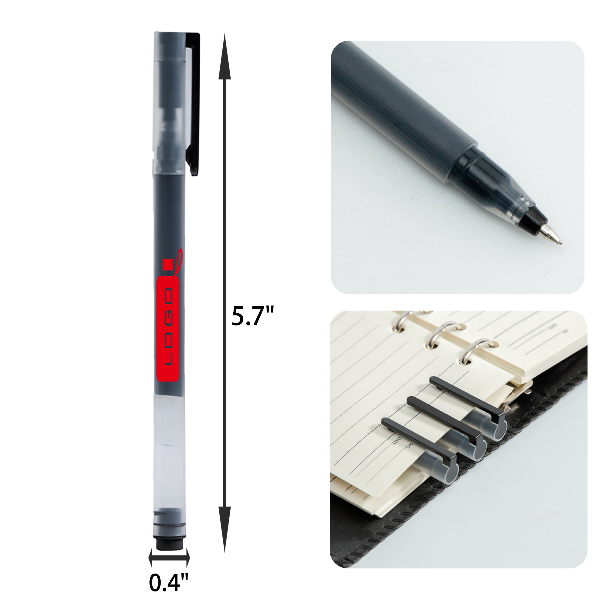 MOQ 50 PCS Transparent Black Signature Pen 1