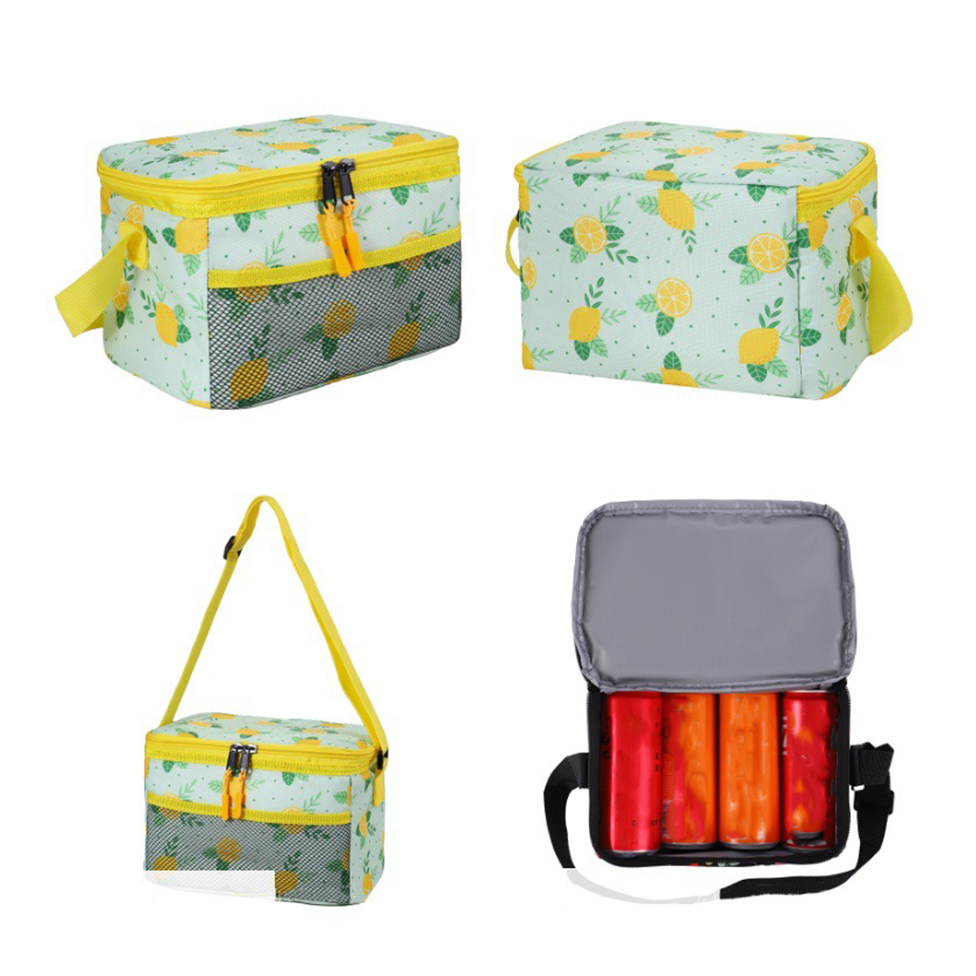 6 Cans Foldable Insulated Lunch Bag With Zipper 8
