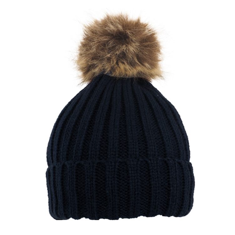 Cable Knit Beanie w/Removable Pom 3