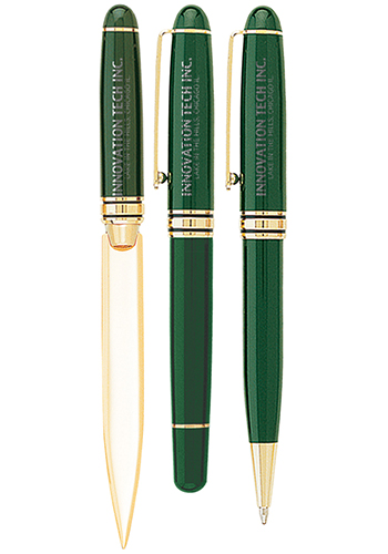 Danish-I Brass Letter Opener with GS Triple Pen Set 10
