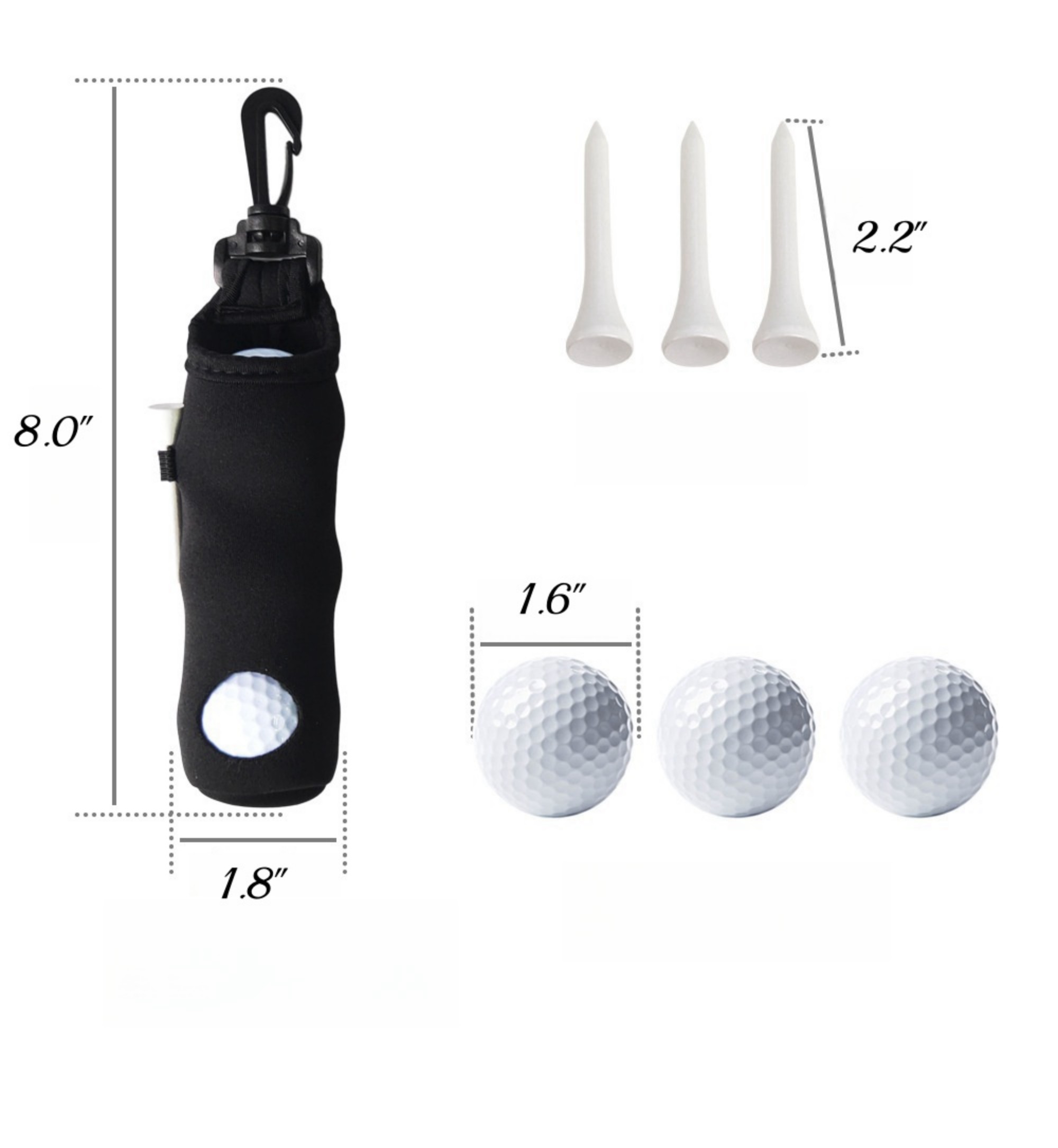 Golf Tee Organizer Bag Including Accessories 4