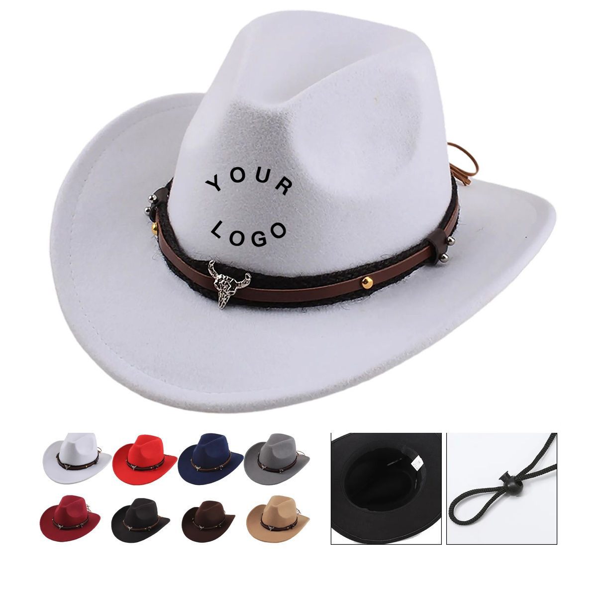 Retro Western Cowboy Hat with Wide Brim Design 2