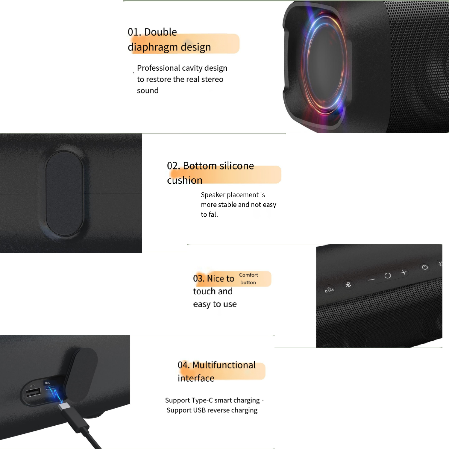 New Big Subwoofer Bluetooth Speaker 4