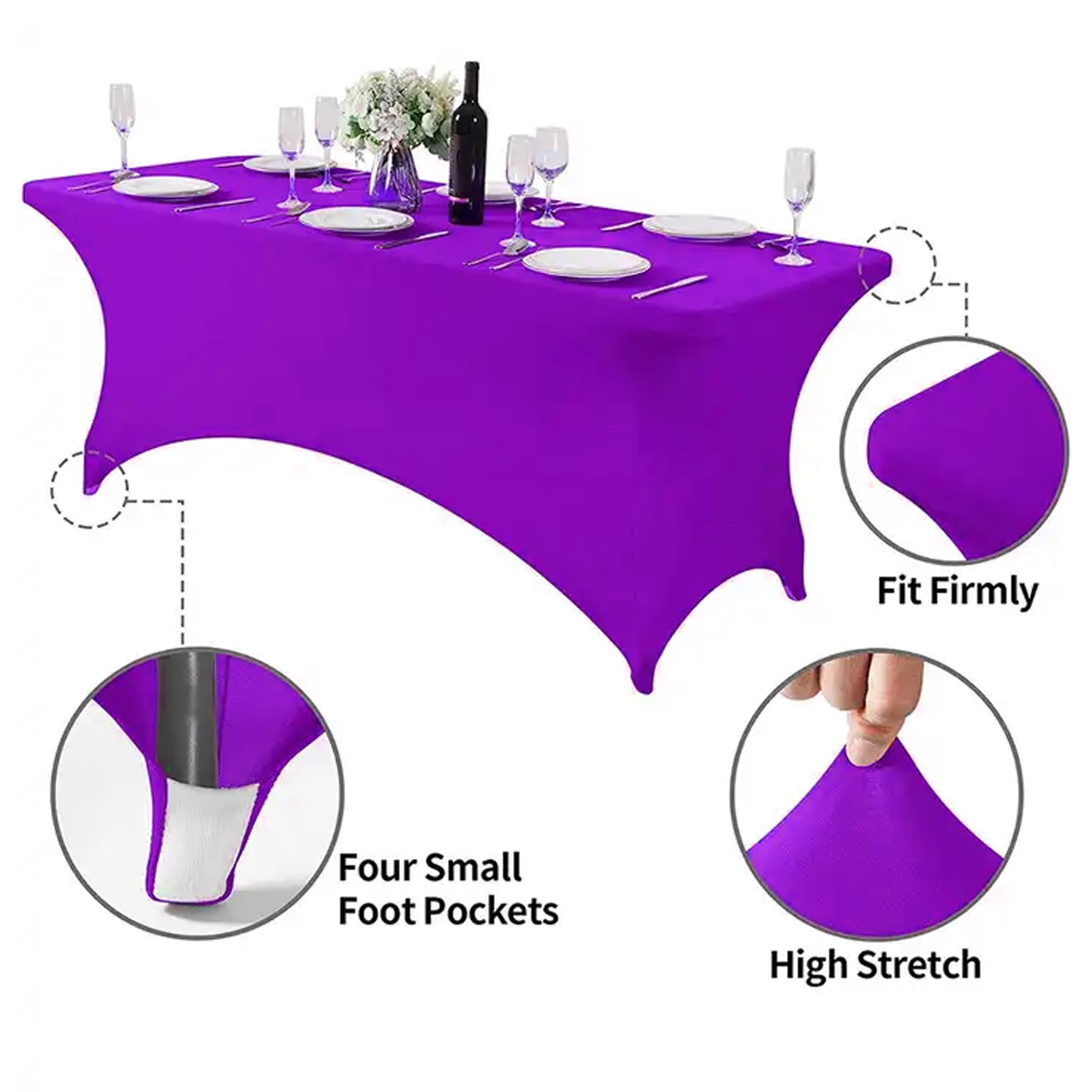 StretchFit Full-Print Fitted Table Cover 4