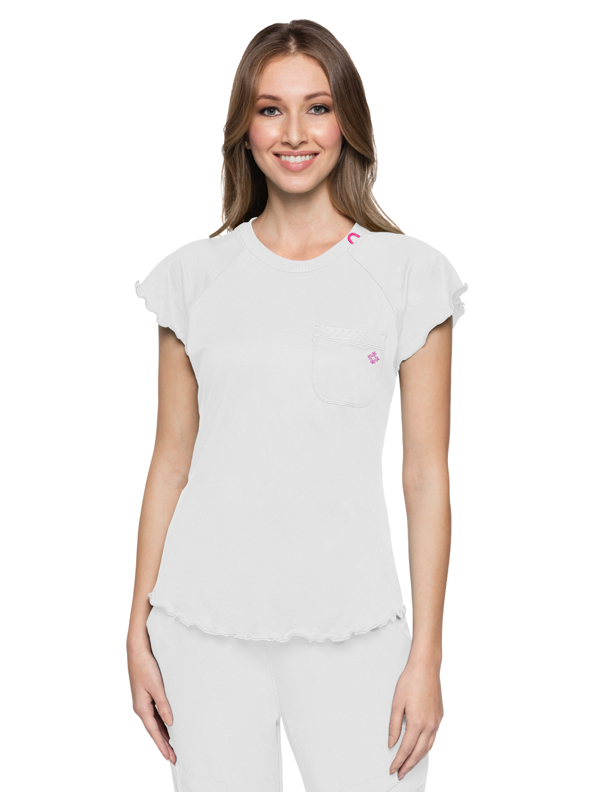 Med Couture - MC Layers - Women's 1-Pocket Lettuce-Edged Top 7