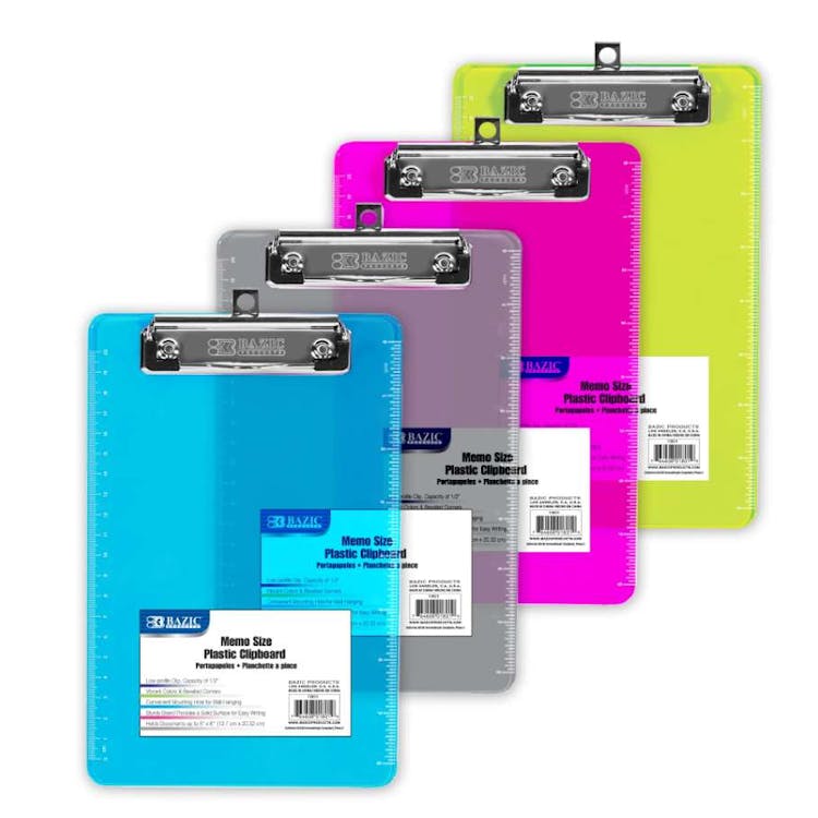 Plastic Clipboards - Memo Size Assorted 2