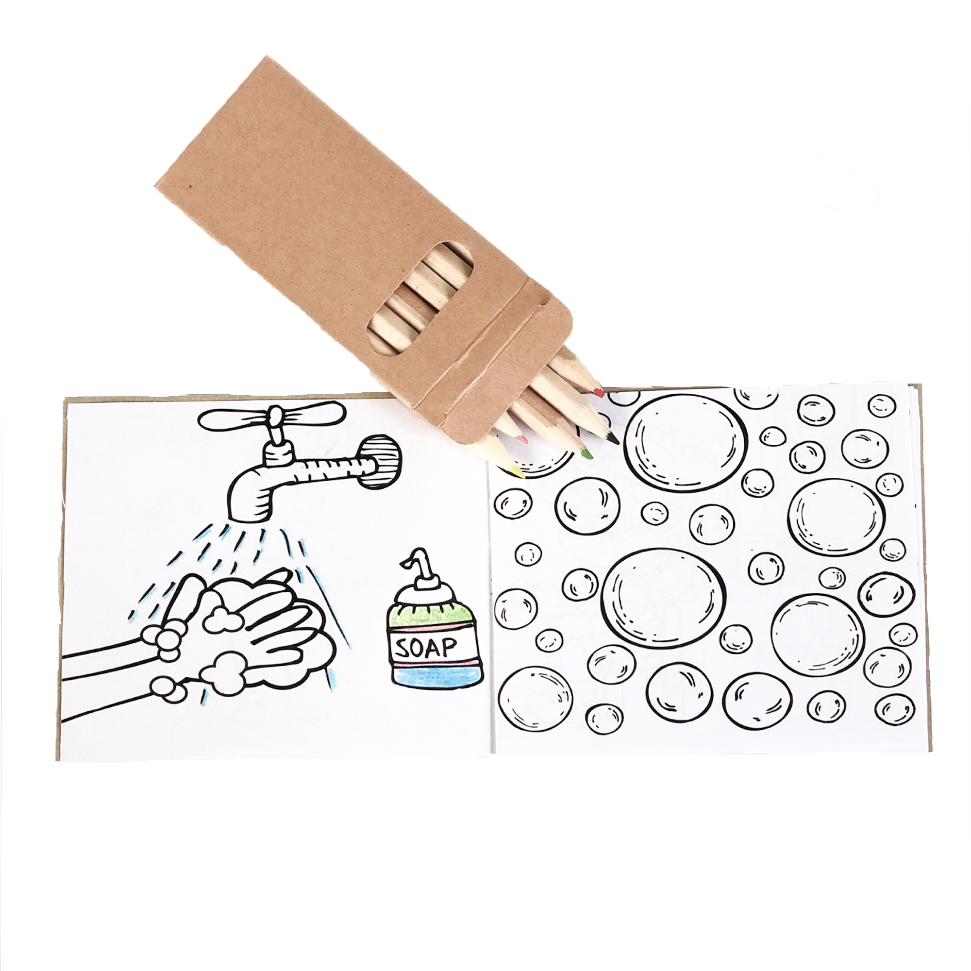 Germs Kids Coloring Book & 6-Color Pencil Set To-Go 2