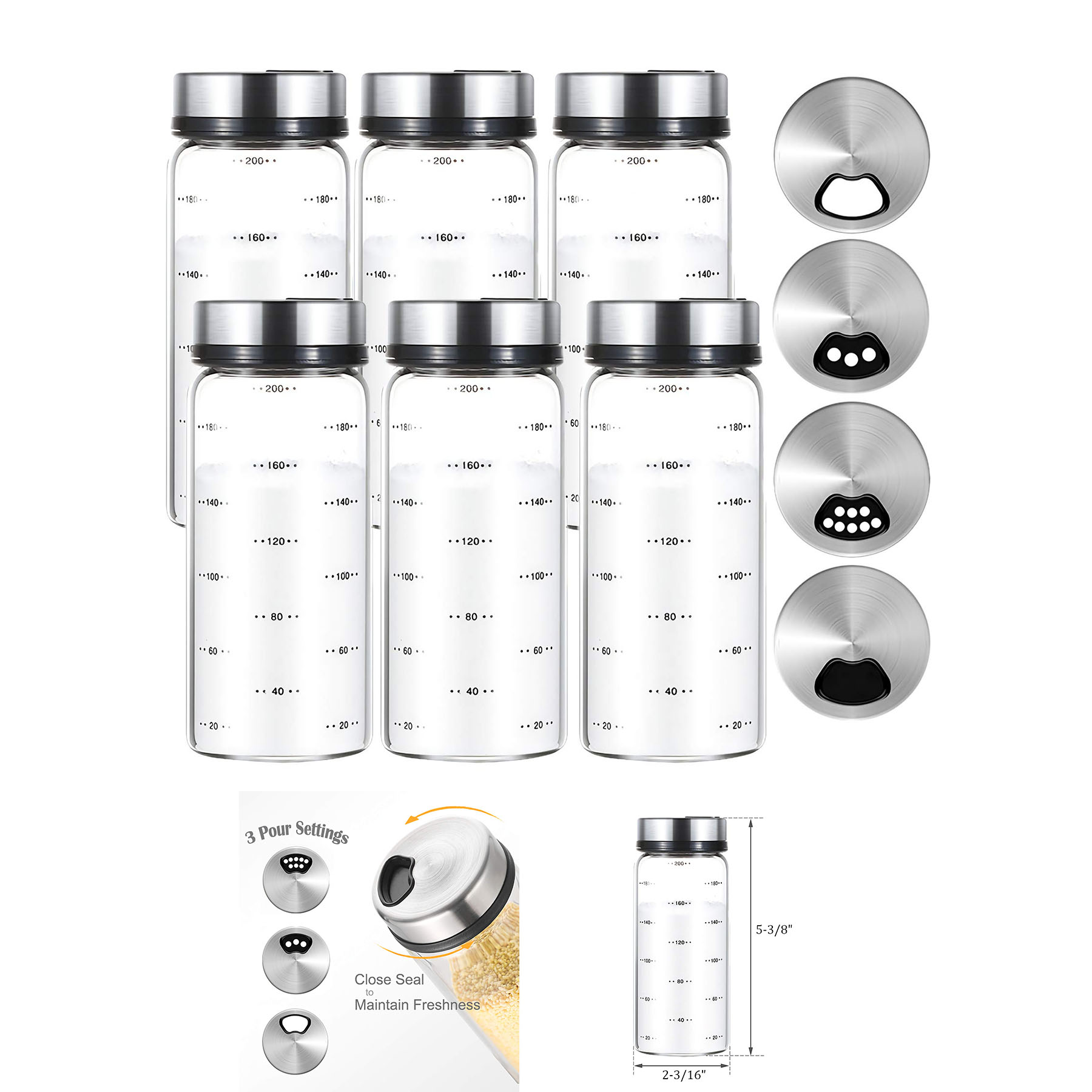 7 oz Glass Spice Jars 2