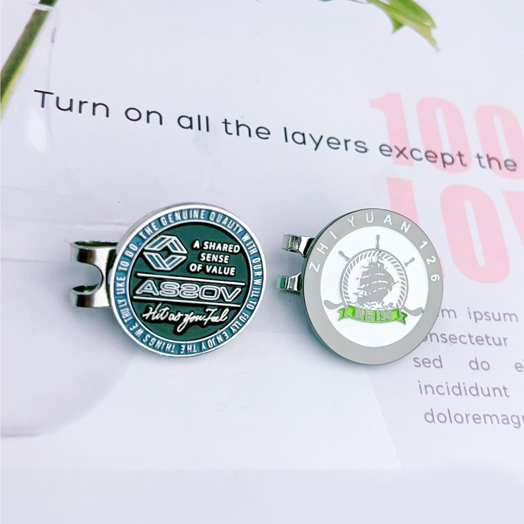 Customizable Magnetic Cap Clip For Golf Ball Marker 3
