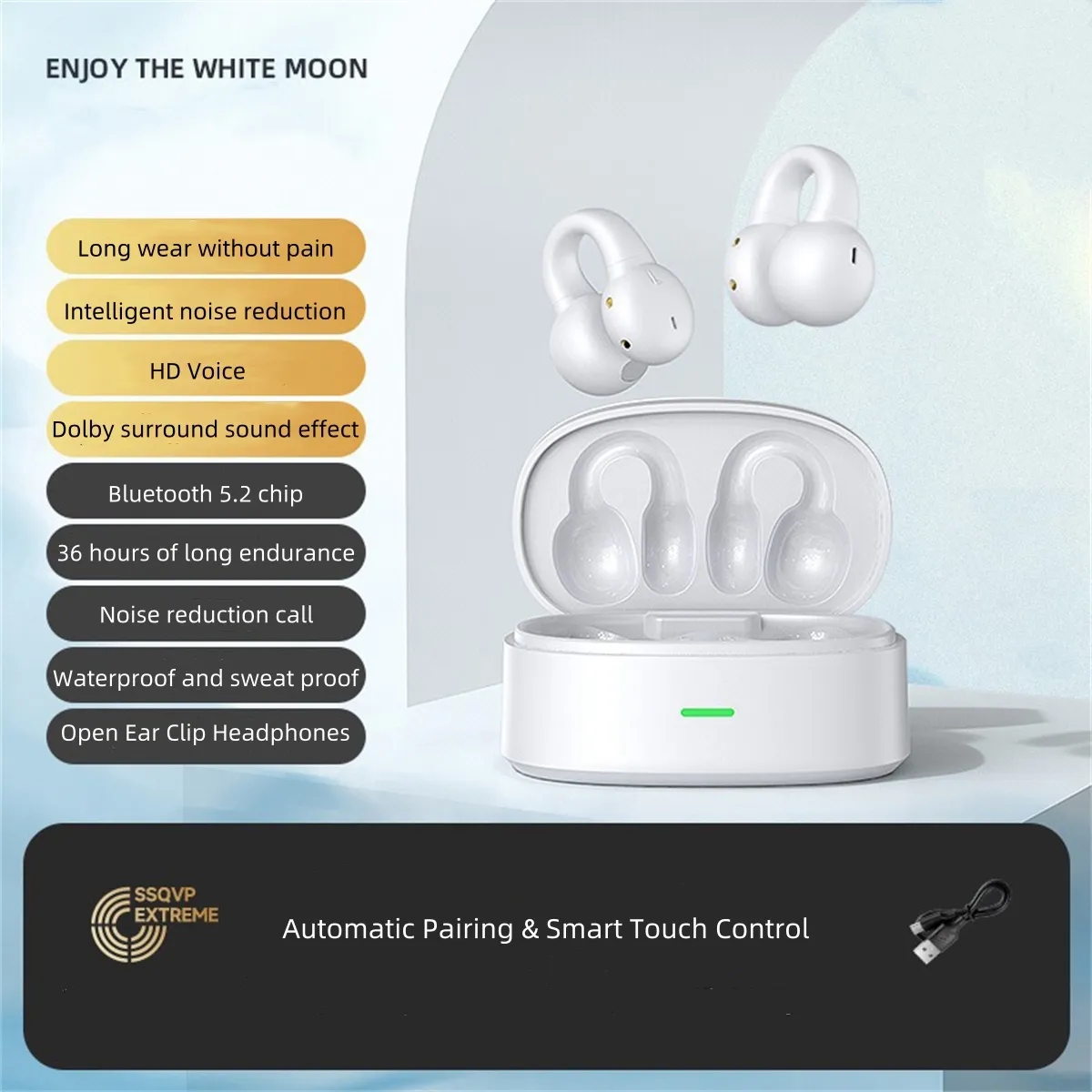 Open Ear Clip Headphones, Wireless Earbuds Bluetooth 2