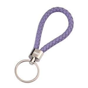 Elegant Weaved PU Leather Keychain With Silver Buckle 10