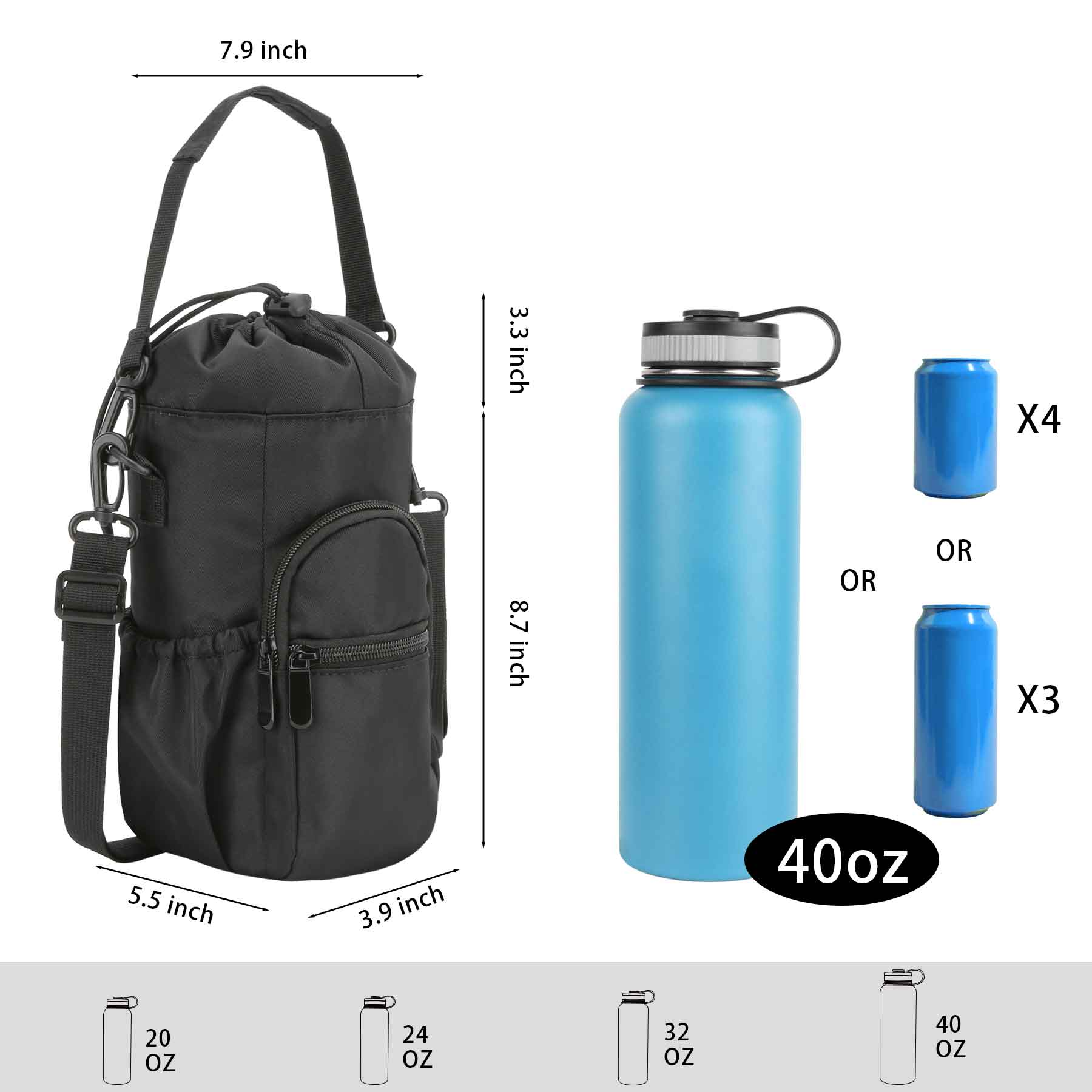 Golf Cooler Sling Bag With Drawstring Top 6