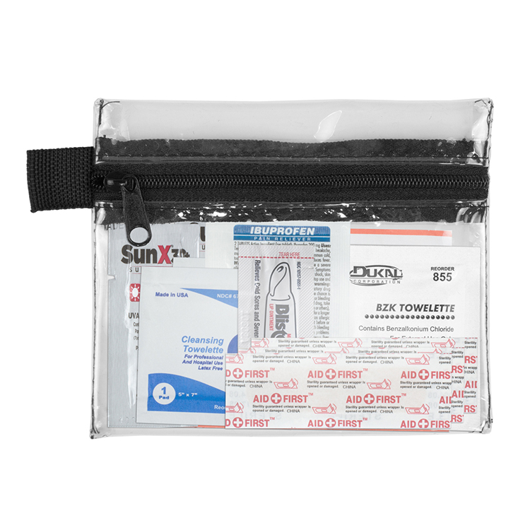 "Riverside Plus" 14 Piece Healthy Living Pack Components inserted into Zipper Pouch 25
