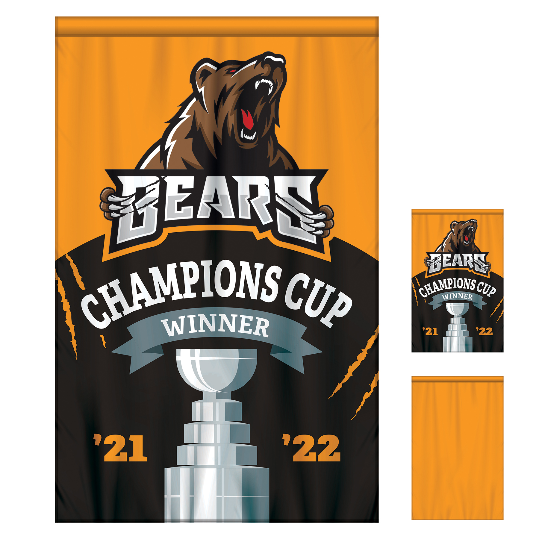 4' x 6' Championship Banner Single Sided with Backliner Straight Cut 4
