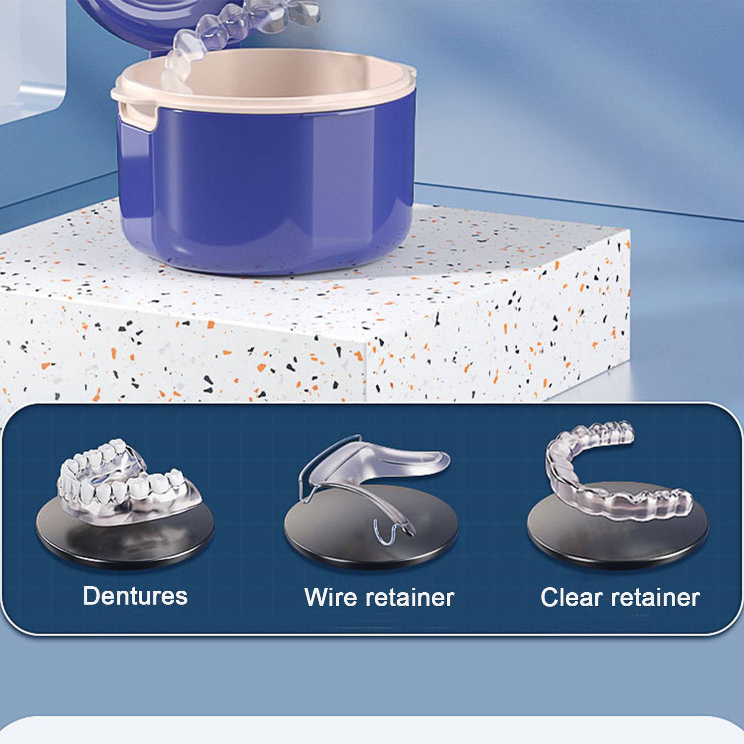 Double layer hollowed out invisible tooth set storage box 5