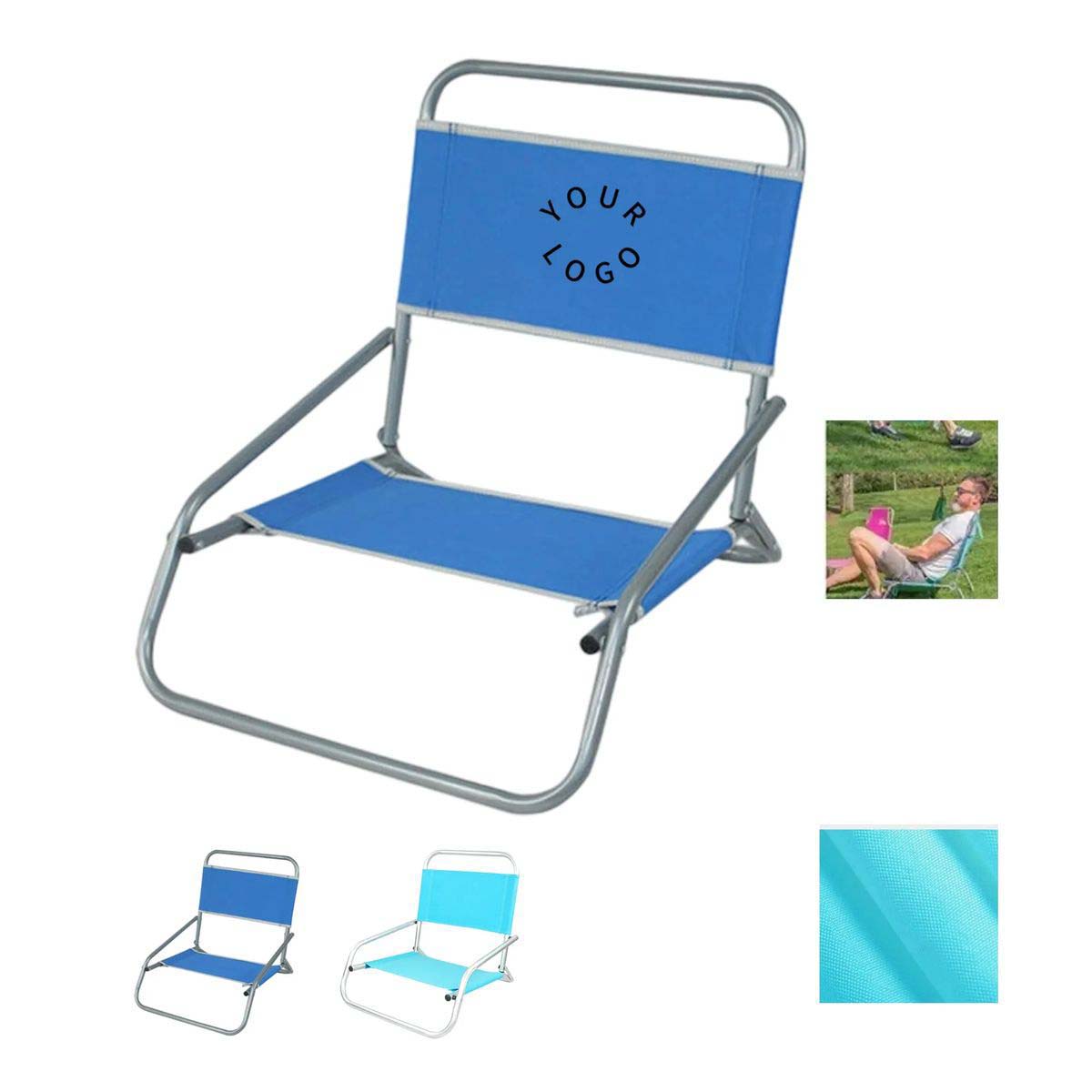 Compact Teslin Beach Chair with Steel Frame Support 6