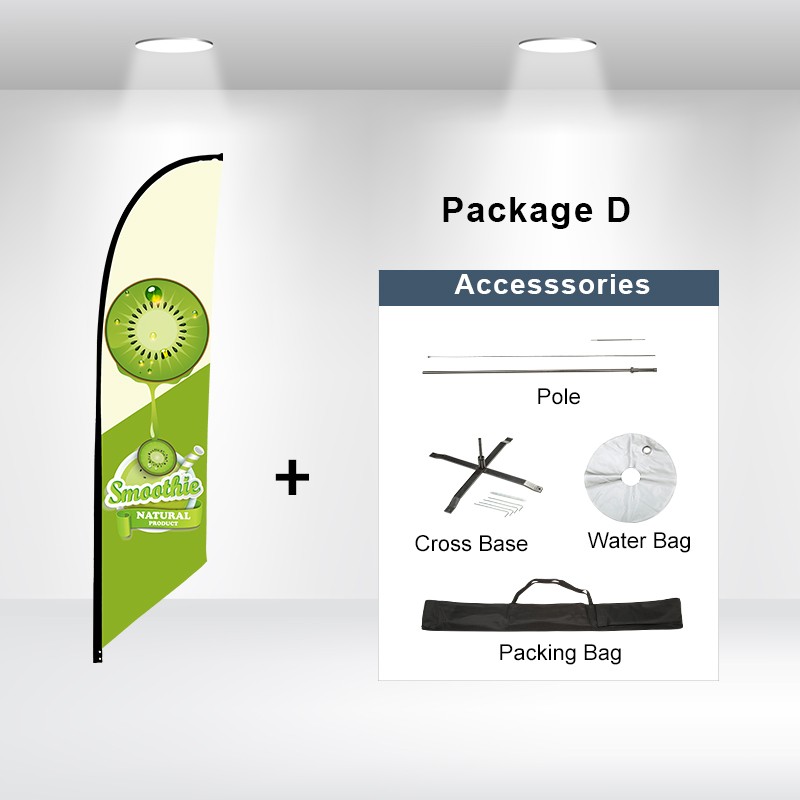 11ft Custom FEATHER FLAG Single Sided -Angled- PACKAGE "D" 2
