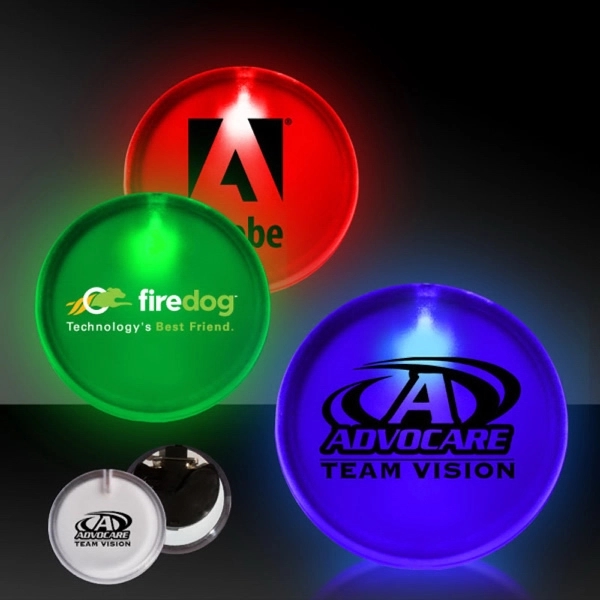 LED Glow Button Pin Badge 2
