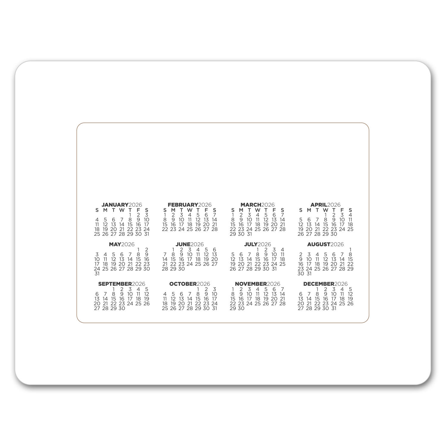 Calendar Punch Out Picture Frame 2