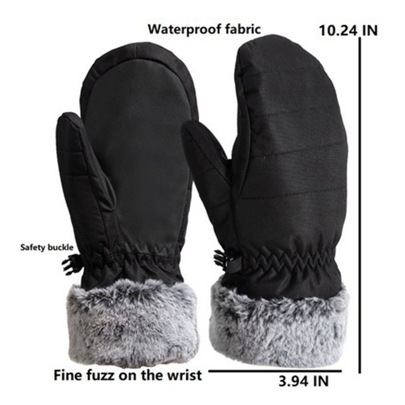 Plush Snowboard Skiing Mittens Gloves 3