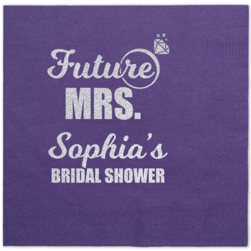 Foil Stamped Square Dinner Napkins 6