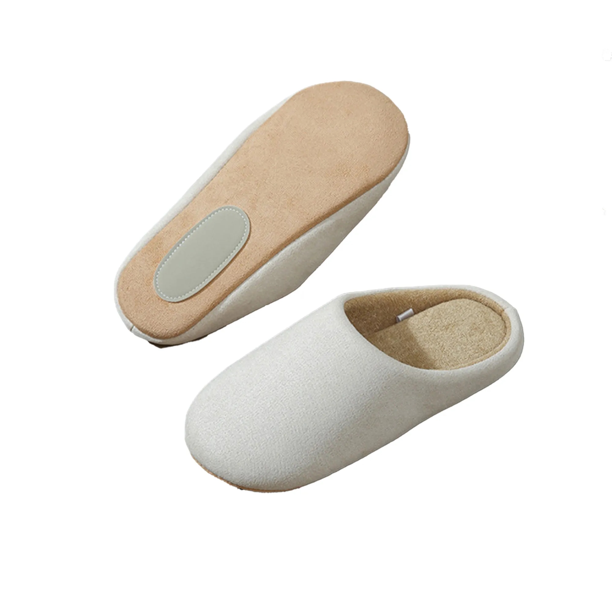 MOQ 30 Quiet Soft Bottom Plush Slippers Non-Slip Home 3